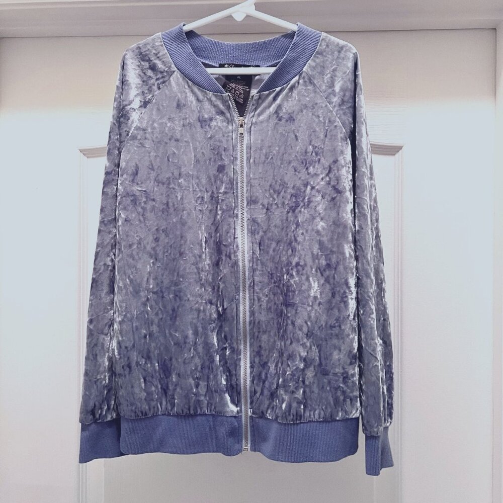 Extraordinary Girls Velvet Pearl winkle Jacket- Size X large -Zip-Front-School
